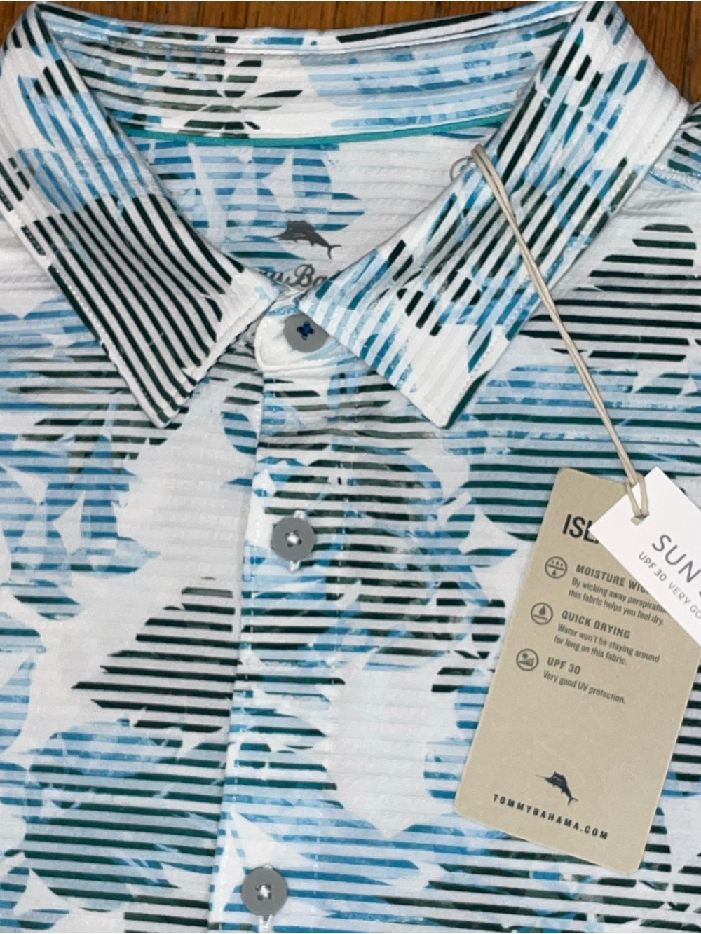Tommy Bahama Shirt Men's Big & Tall Costa Wave Allegro Frondes Jade NWT - Picture 3 of 4